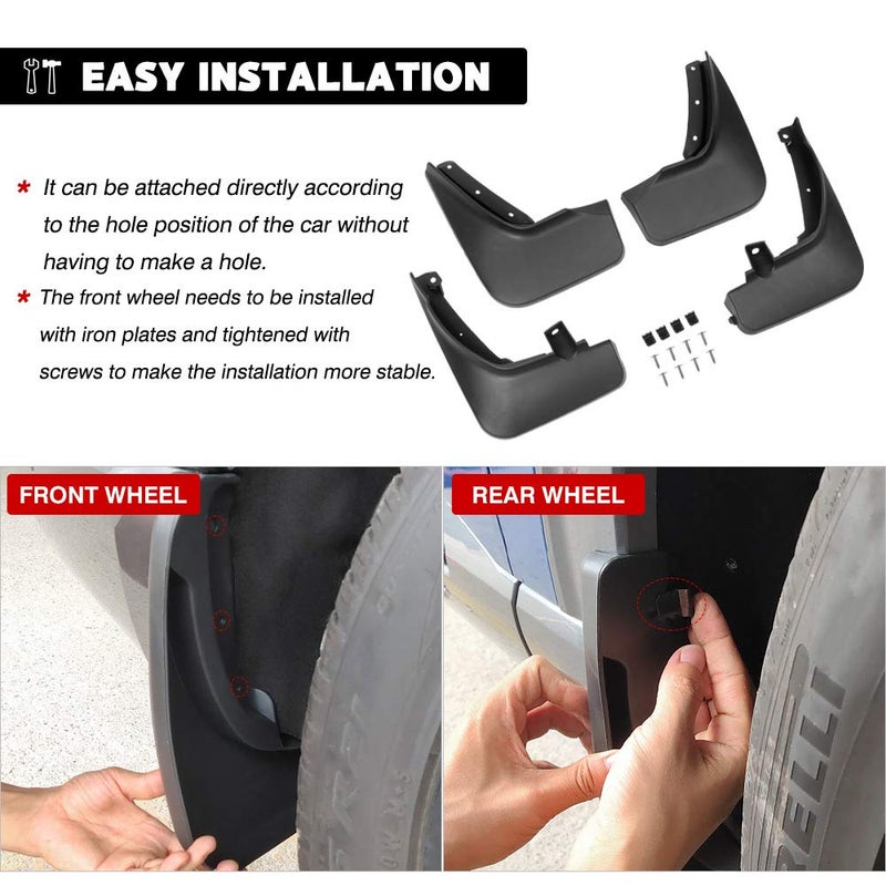 Autorder Mud Flpas Splash Guards for Ford Explorer 2020 2021 2022 2023 2024 2025 Accessories Mudflap Fender Flares Front and Rear Mud Guard Set 4PCS - Image 5